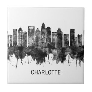 Charlotte North Carolina Skyline BW