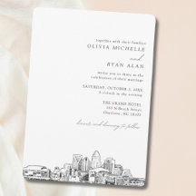 Charlotte Wedding Elegant Skyline Convite