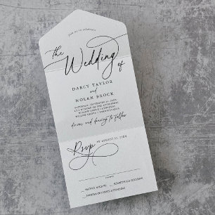 Charm Elegante Tudo em Um Convite De Casamento RSV
