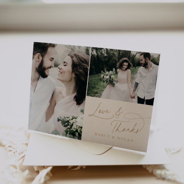 Charm Ivory Wedding Foto de agradecimento Cartões (Elegant Charm Ivory Wedding Photo Thank You Cards)