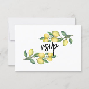 Charm Watercolor Lemon Tropical Weding RSVP