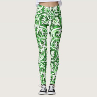 Charme Mediterrâneo das Leggings Dolce Azulejo Ver