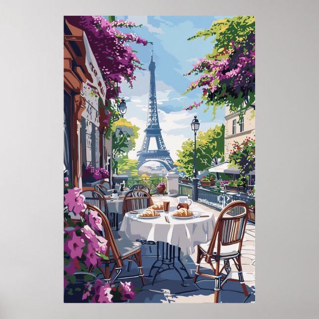 Charming Cafe Scene Poster (Frente)