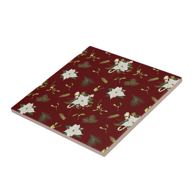 Charming Floral Pattern on Maroon (Lateral)