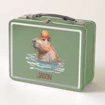 Charmoso Capybara com laranja e nome infantil