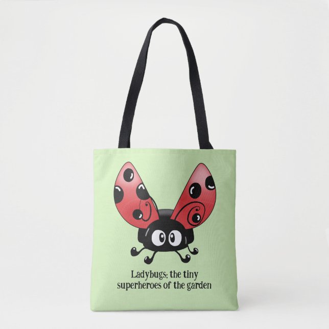 Charmoso Ladybug Impressão Tote Bag para Amantes d (Frente)