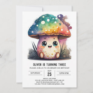 Charmoso Toadstool Convite de Aniversário Editável