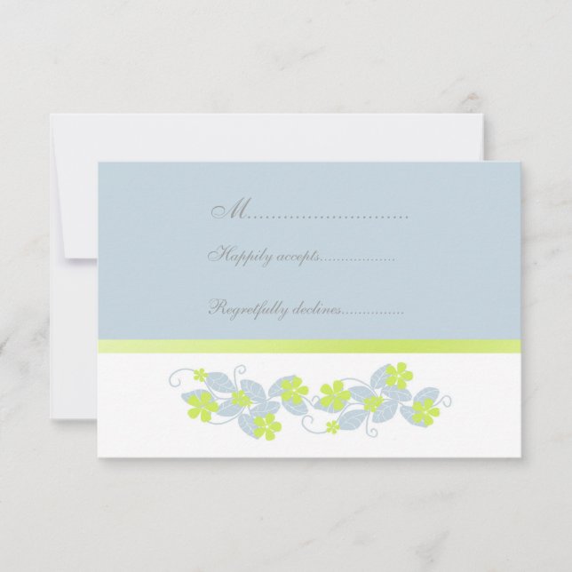Chartreuse Flowers Wedding RSVP (Frente)