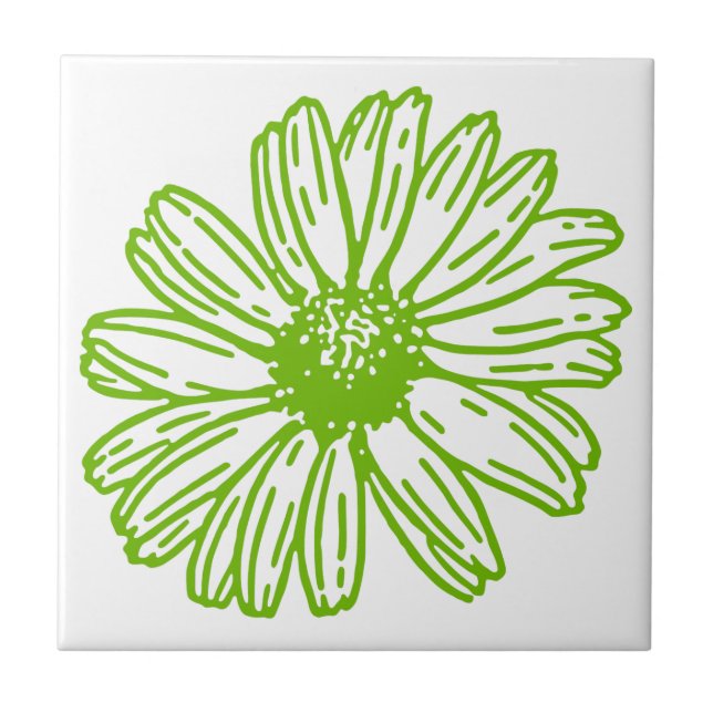 Chartreuse Green Daisy Impressão, Hippie Flower Im (Frente)