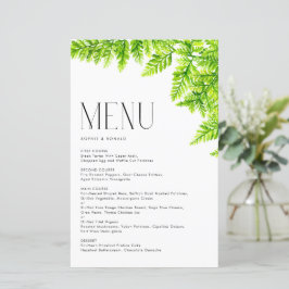 Chartreuse Green Fern deixa cartão de menu de casa