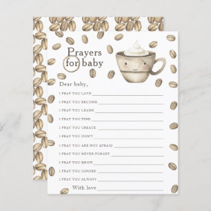 Chás de fraldas de café rezando para bebê