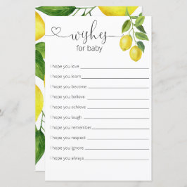 Chás de fraldas De Limão Desejam Bebê