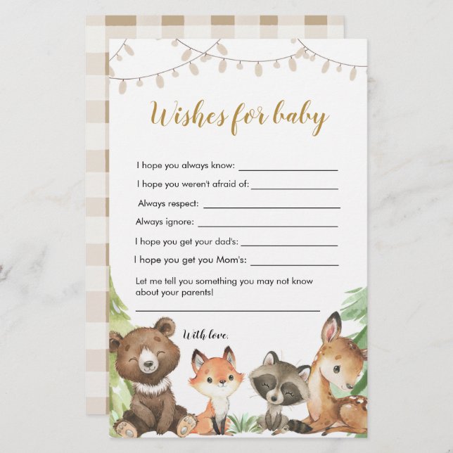 Chás de fraldas De Madeira Para Bebê (Frente/Verso)