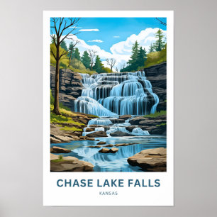 Chase Lake Falls Kansas Viagem Impressão