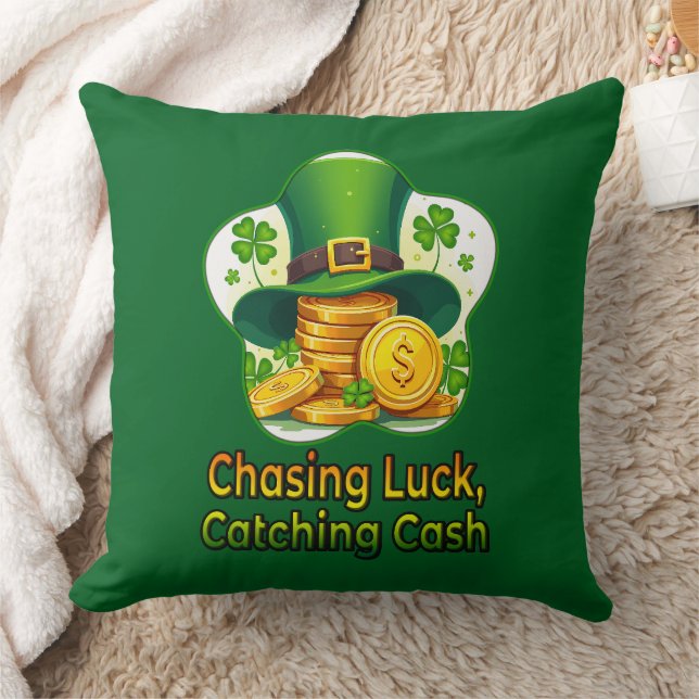 Chasing Luck Catching Cash St Patrick’s - almofada (Cobertor)