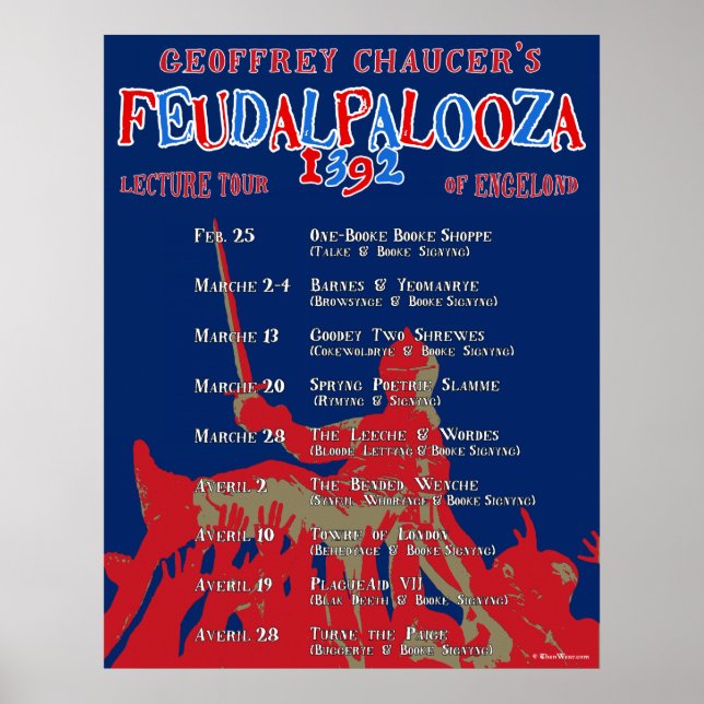 Chaucer 'Feudalpaloza' 1392 Tour Poster (Frente)