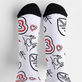 Chaussettes mi-longues motifs cœurs love