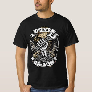 Chave de Mão de Esqueleto - Camiseta de Óleo para