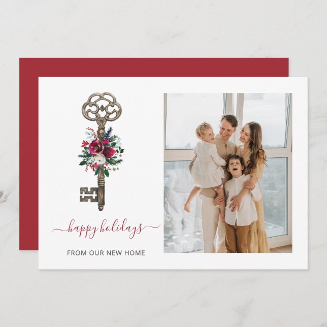 Chave de Natal Deslocamos Cartões de natal de Foto (Frente/Verso)