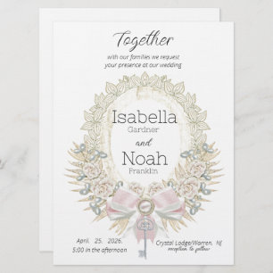 Chave do seu Convite para Casamento Simples Elegan