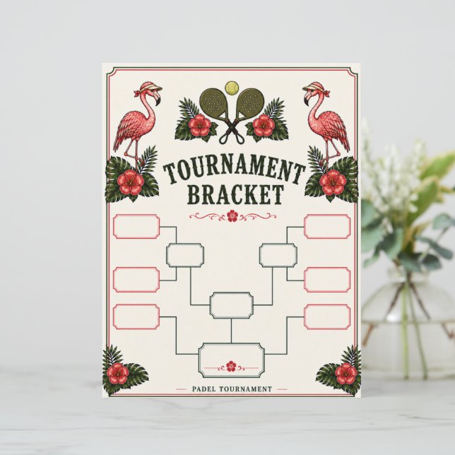 Chave do Torneio de Padel Retro Flamingo (Em pé/Frente)