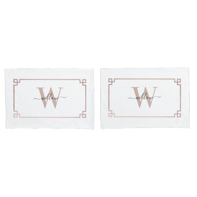 Chave Grego Cor-de-rosa branca e Rosa Dourada mono (Frente - conjunto)