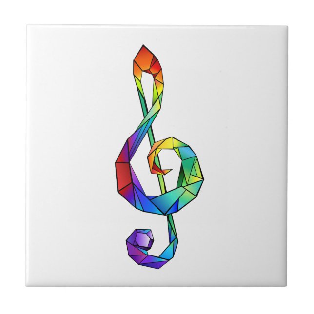 Chave musical de treble em arco-íris (Frente)