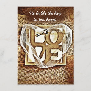 Chave para seus Convites de Casamento de Burlap Ru