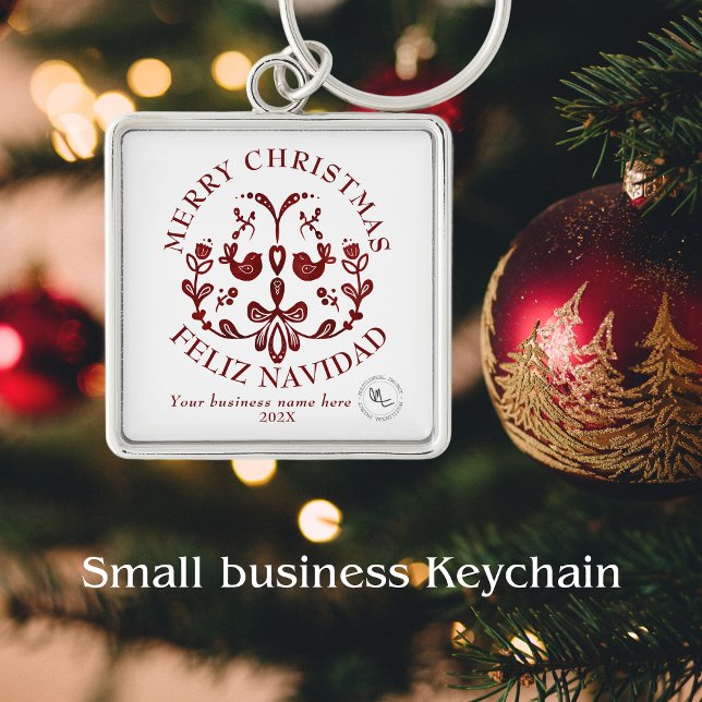 Chaveiro (Bilingual Text keychain, small business promotional product. custom logo
Multilingual Project)