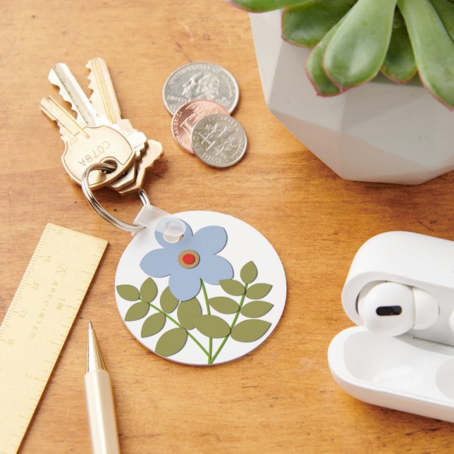 Chaveiro С flor azul simples (Mesa)