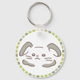 CHAVEIRO カラフルタイル模様＆ふわふわうさぎ