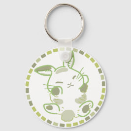 CHAVEIRO パステルグリーン＆リラックスうさぎ