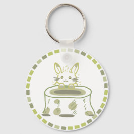 CHAVEIRO 妖精のようなうさぎ＆黄緑タイルデザイン 