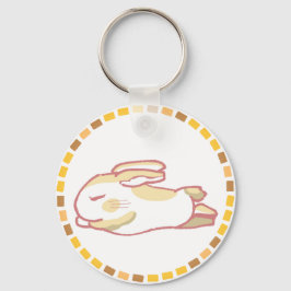 CHAVEIRO 春らしい濃い桃色＆リラックスうさぎイラスト