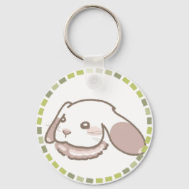 CHAVEIRO 柔らかグリーンタイル＆リアルなたれ耳うさぎデザイン 