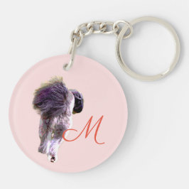 CHAVEIRO 犬の笑顔と後ろ姿の両面アクリルキーホルダー