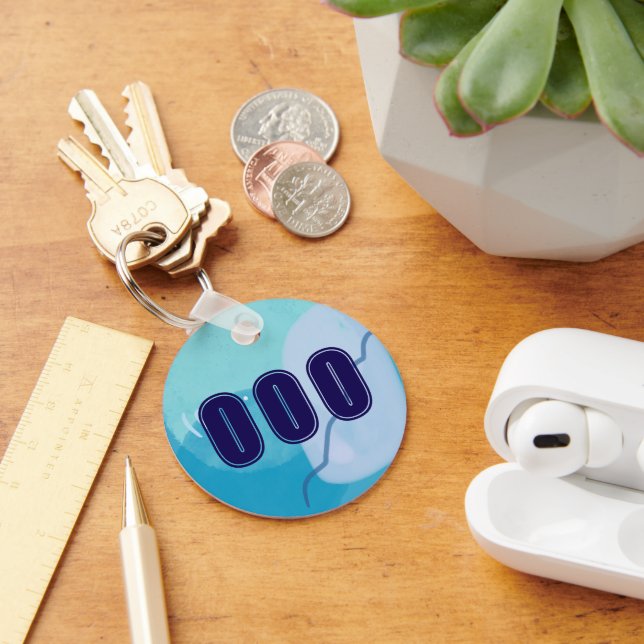 Chaveiro 000 Números de anjo Víblias espirituais azuis (Mesa)