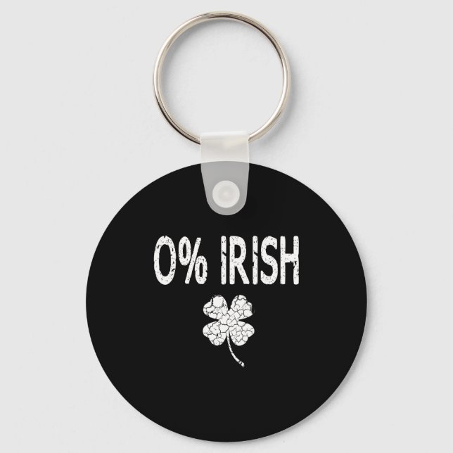 Chaveiro 0% Irish Funny St. Patrick's Day Shamrock Men Wome (Frente)