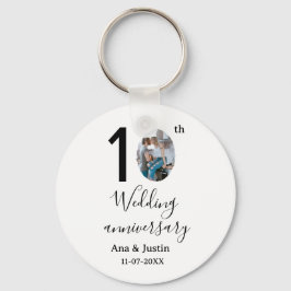 Chaveiro 10º aniversário do casamento nome foto rua de letr