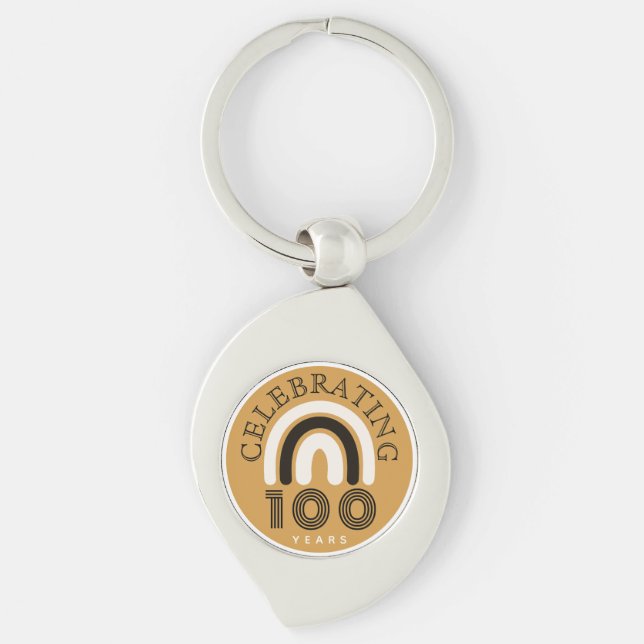 Chaveiro 100º Aniversário Design Moderno (Frente)