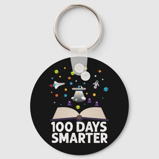 Chaveiro 100º Dia da Escola 100 Dias Mais Inteligente Espaç (Frente)