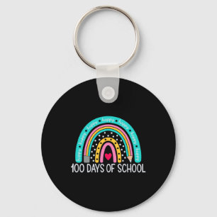 Chaveiro 100º Dia De Professora Escolar 100 Dias Arco-Íris