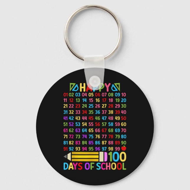 Chaveiro 100.º Dia de Professores Escolares 100 Dias Número (Frente)