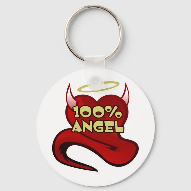Chaveiro 100% Angel Devil Heart (Frente)
