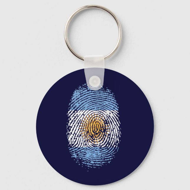 Chaveiro 100% Argentinian DNA fingerprint Argentina flag gi (Frente)