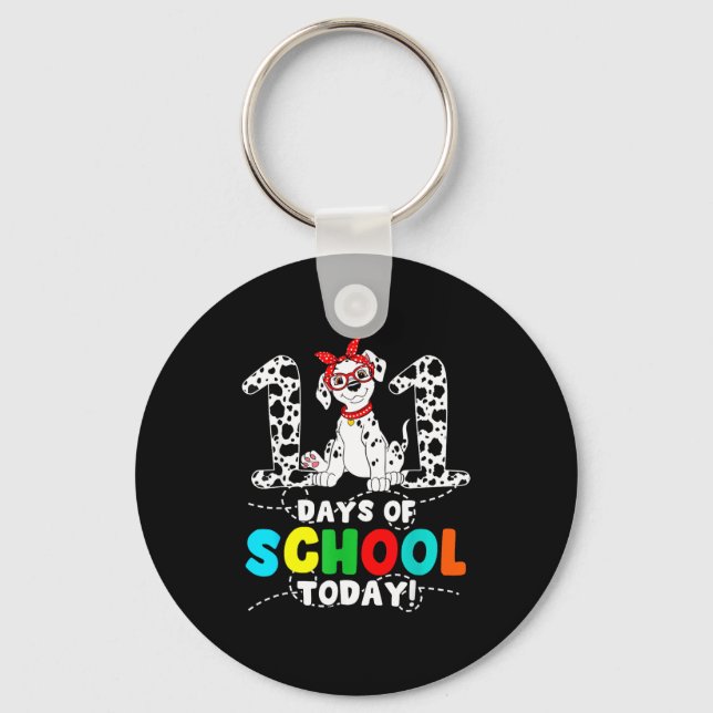 Chaveiro 100 Days Of School Today Cute Dog Teacher Student  (Frente)