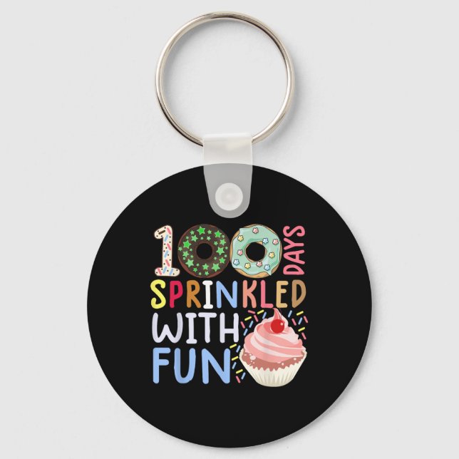 Chaveiro 100 dias borrifados com Cupcake divertido 100 dias (Frente)