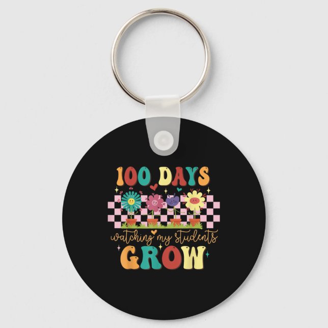 Chaveiro 100 dias cultivando flores de boho 100 dias profes (Frente)