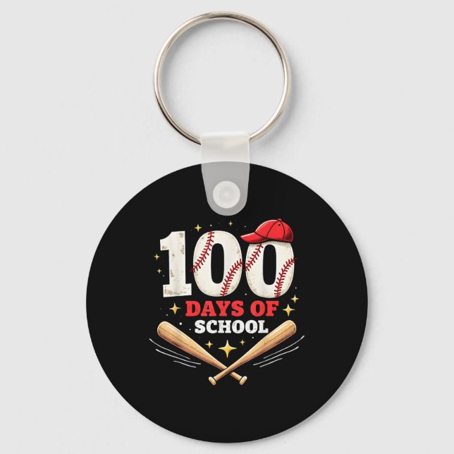 Chaveiro 100 Dias De Basebol Escolar 100º Dia Da Escola (Frente)