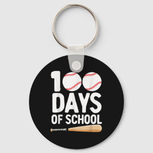 Chaveiro 100 Dias De Basebol Escolar 100.º Dia Para Rapazes